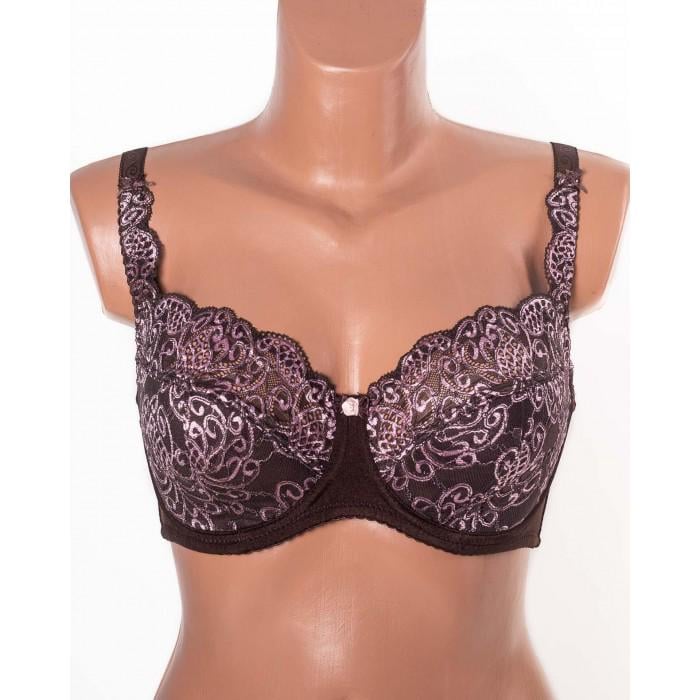 Бюстгальтер з кісточками Lanny Mode напівпоролон 90F Шоколадний з рожевим (11678)