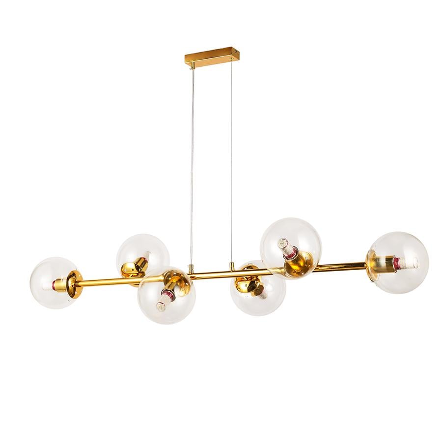 Люстра молекула подвесная Levistella 7841021-6 DDG/CL прозрачные плафоны Золотой