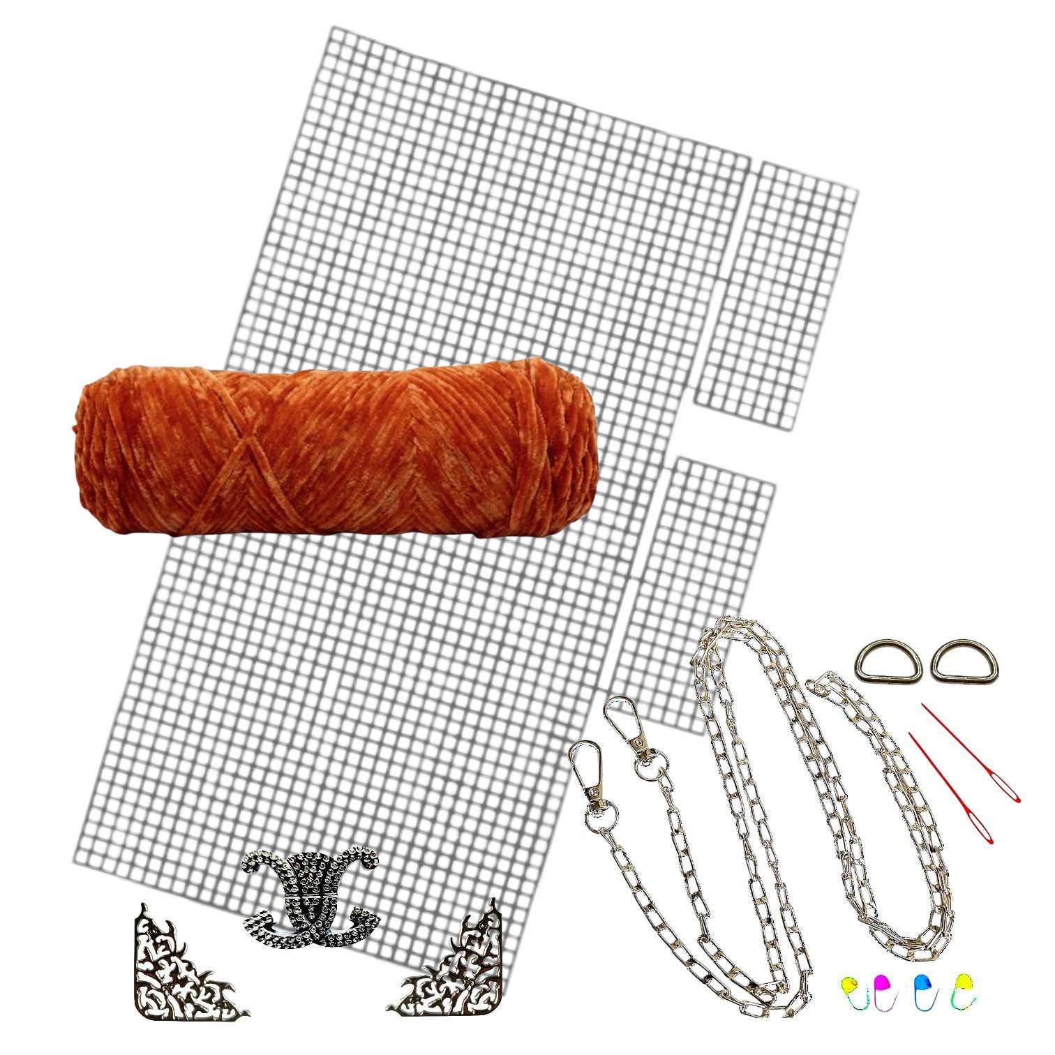 Набор для создания сумки из пластиковой канвы Серебряная лилия с нитками Темно-оранжевый (1596-5) Набор для создания сумки из пластиковой канвы Серебряная лилия с нитками Темно-оранжевый (1596-5)