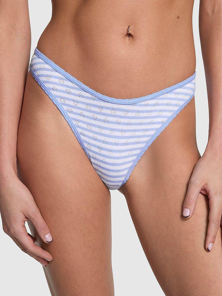 Трусики хлопковые стринги Victoria's Secret PINK L Голубой (2522429503)