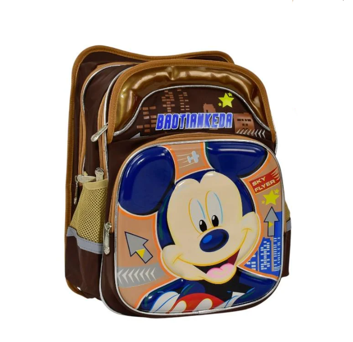 Рюкзак школьный с ортопедической спинкой 3D дизайном и 2 отделениями Микки Маус (N 00205)