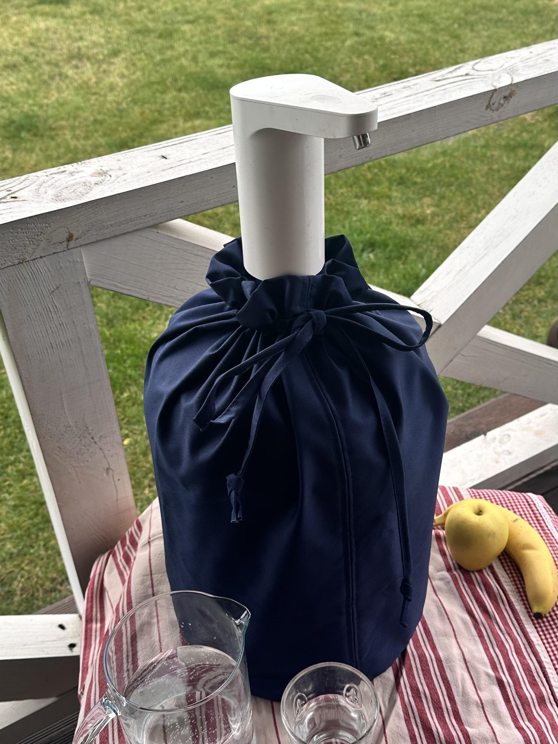 Чохол текстильний котоновий однотонний на пластиковий бутль 19 л Темно-cиній - фото 2 Чохол текстильний котоновий однотонний на пластиковий бутль 19 л Темно-cиній - фото 2