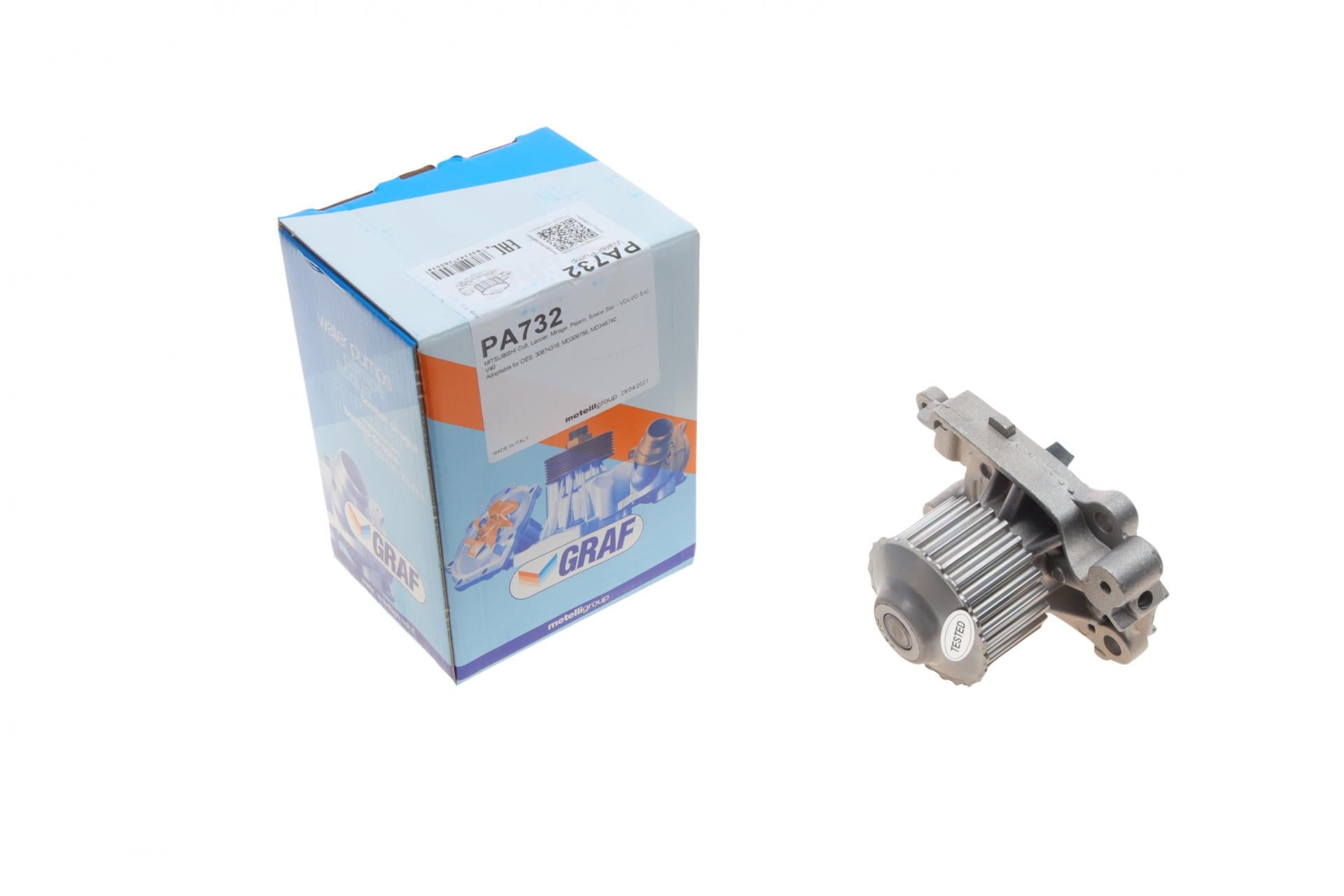 Насос воды Graf Mitsubishi Colt/Lancer 1.6/16V 96-03/Pajero 1.8GDI 98-00/Pinin 2.0 99- 24zR/B8лоп PA732 (25589802)