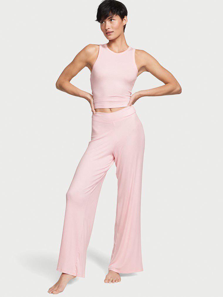 Піжама майка/штани модал Victoria's Secret Ribbed Modal Tank & Pants Set S Рожевий (26664695)