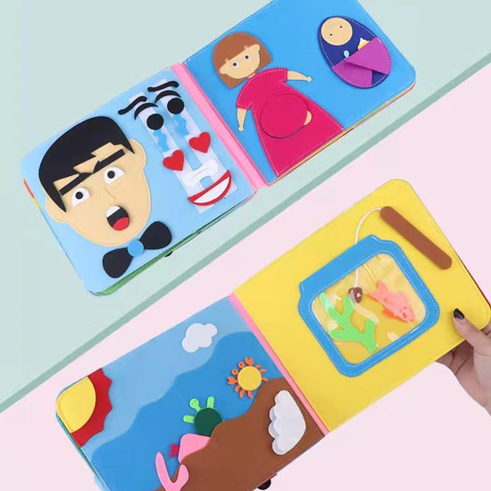 Книга на липучках Fun Game 432-21 фетр цифри та зображення/ремінці/віконця/прищіпки/люстерко (2472411561) - фото 6 Книга на липучках Fun Game 432-21 фетр цифри та зображення/ремінці/віконця/прищіпки/люстерко (2472411561) - фото 6