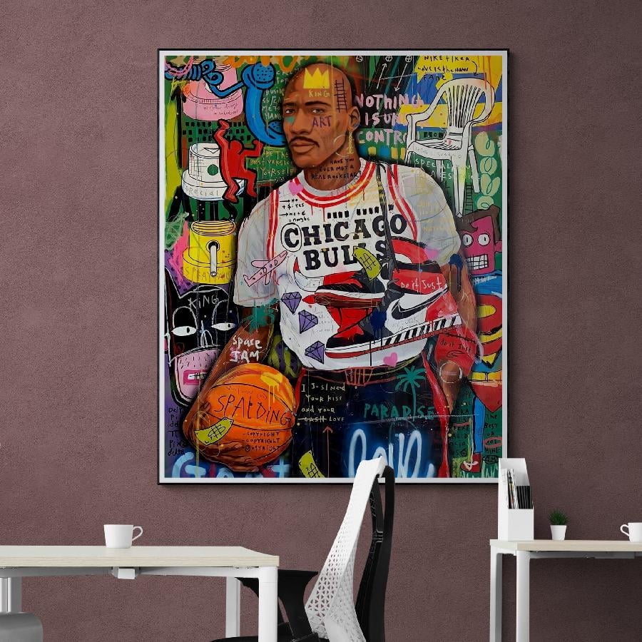 Картина HolstPrint Майлк Джордан Chicago Buls на холсте 50х70 см (RK0093)