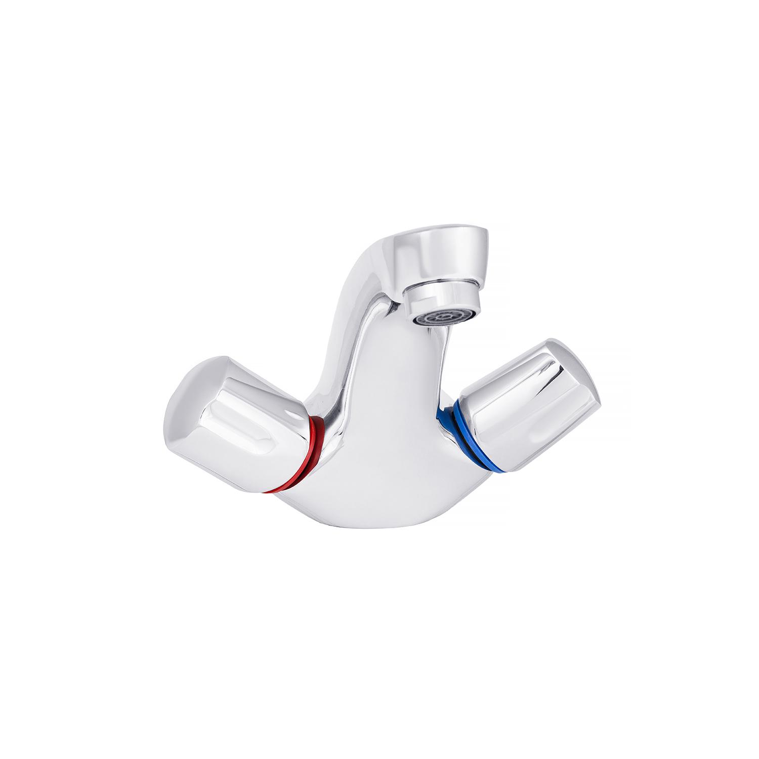 Смеситель для умывальника KRONER Regen-C010 CV017351 двухвентильный Хром (134701)