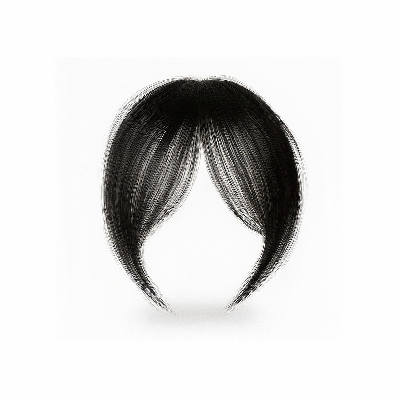 Чубчик шторка из натуральноподобных волос 20 см Черный (2826405582)