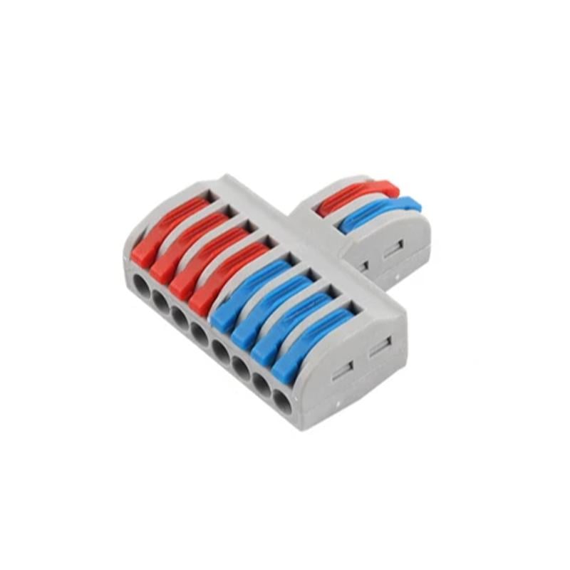 Клема розгалужувальна Tactix 0,08-4 мм2 32А 1-4+1-4 одинарна 39х42х14,5 мм кріплення 3,1 мм Різнокольоровий (SPL-82)