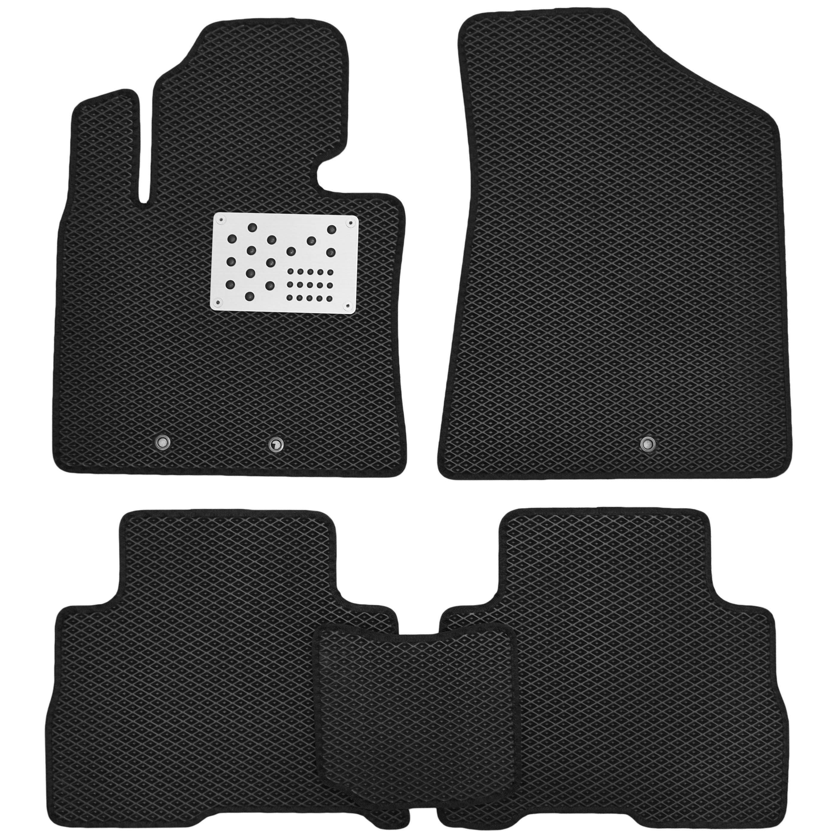 Коврики в салон для Kia Sorento '2013-2015 EVA с металическим подпятником Черный Коврики в салон для Kia Sorento '2013-2015 EVA с металическим подпятником Черный