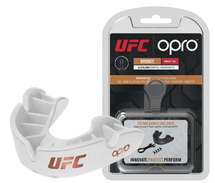 Капа OPRO Bronze UFC доросла вік11+ антибактеріальна Білий
