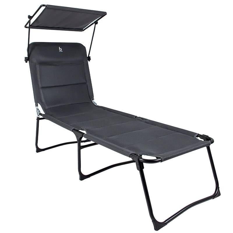 Шезлонг складной туристический Bo-Camp Sun Lounger With Sunscreen 5 Positions Grey (DAS303260) Шезлонг складной туристический Bo-Camp Sun Lounger With Sunscreen 5 Positions Grey (DAS303260)