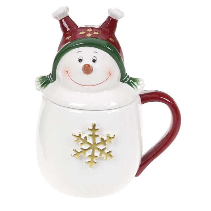 Кружка керамическая BonaDi Озорной снеговик 400 мл (834-284)