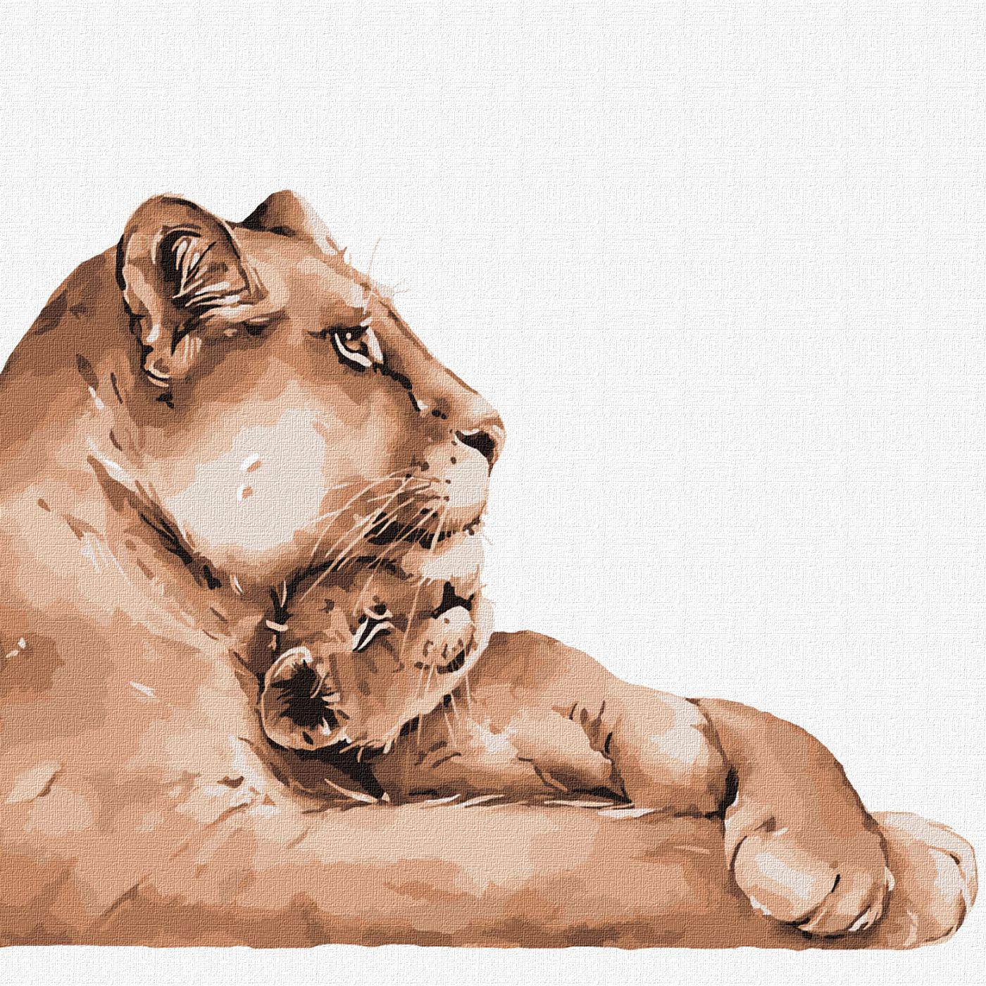 Картина по номерам Идейка Любовь мамы olya vedutova KHO4263 холст на подрамнике 30x30 см (1516634675)