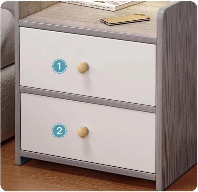 Тумба прикроватная STL-MD 76 с шухлядами 40х30х45 см Серо-белый (2847394698) - фото 5 Тумба прикроватная STL-MD 76 с шухлядами 40х30х45 см Серо-белый (2847394698) - фото 5