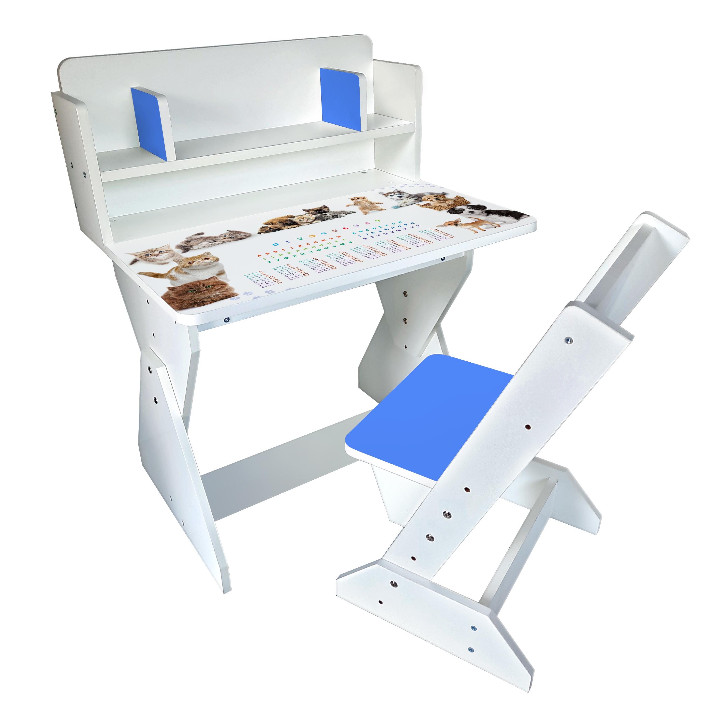 Парта со стульчиком Holy Wood П01 регулируемая с рисунком Котики-песики (18136718) - фото 1 Парта со стульчиком Holy Wood П01 регулируемая с рисунком Котики-песики (18136718) - фото 1
