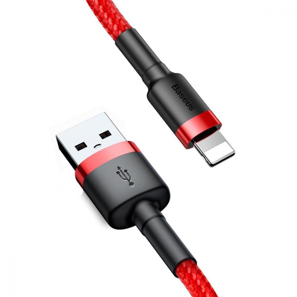 Кабель Baseus Cafule Lightning 2,4A 0,5 м Red/Black - фото 6