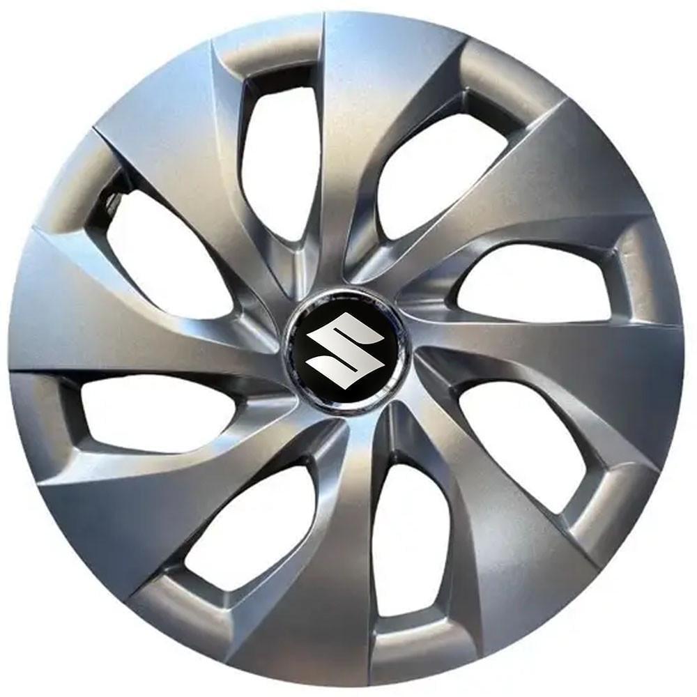 Колпаки SJS 416 с логотипом Suzuki R16 4 шт. Серебряный