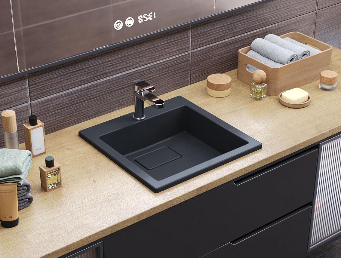 Умывальник накладной Status Aria Low 40 Black (33271623)