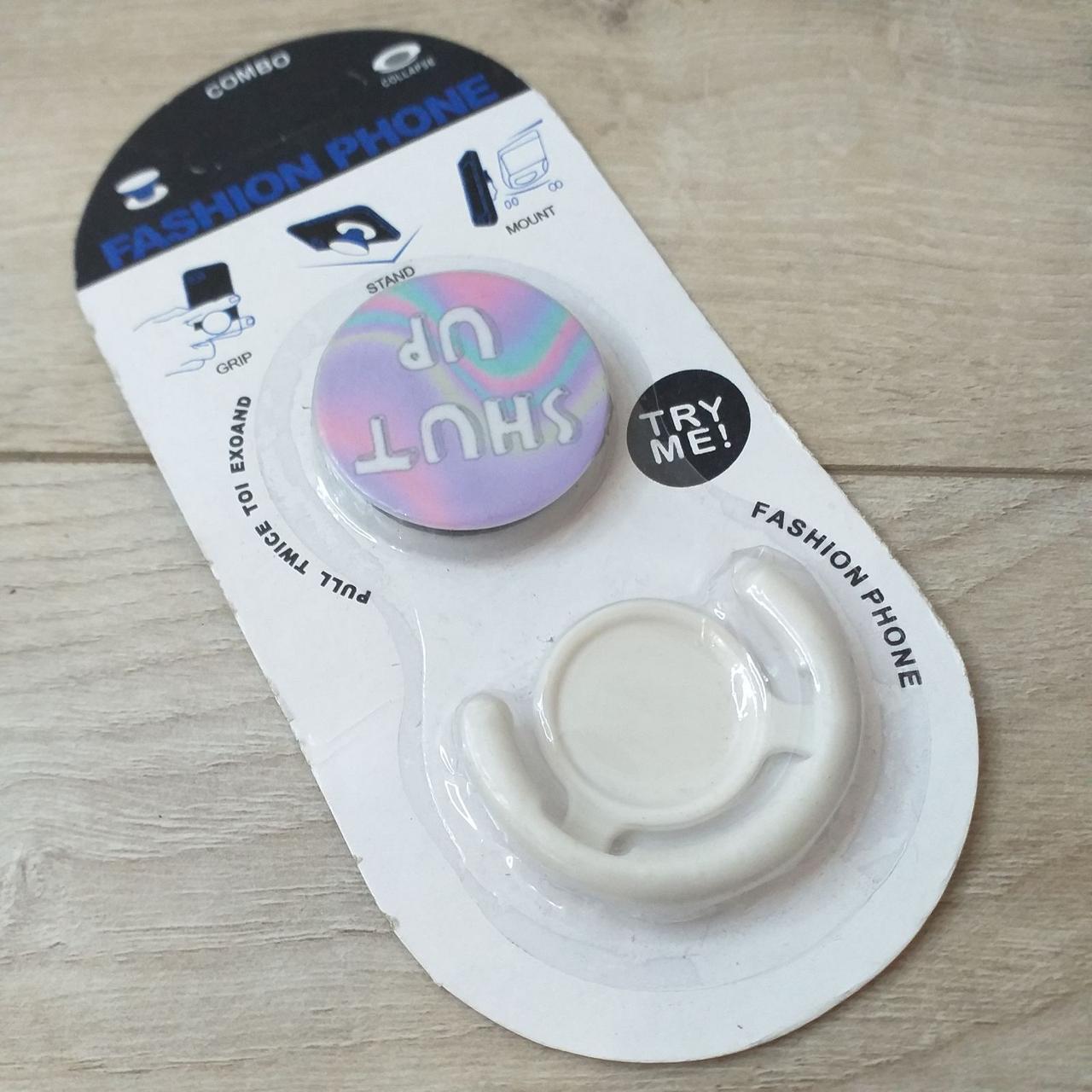 Попсокет держатель Fashion для телефона 3D Shut up Белый (KG-10502) Попсокет держатель Fashion для телефона 3D Shut up Белый (KG-10502)