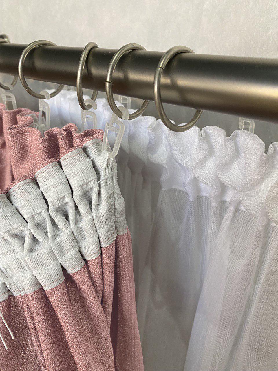 Комплект штор Льон-Рогожка 2 шт. 150x280 см Рожевий - фото 2