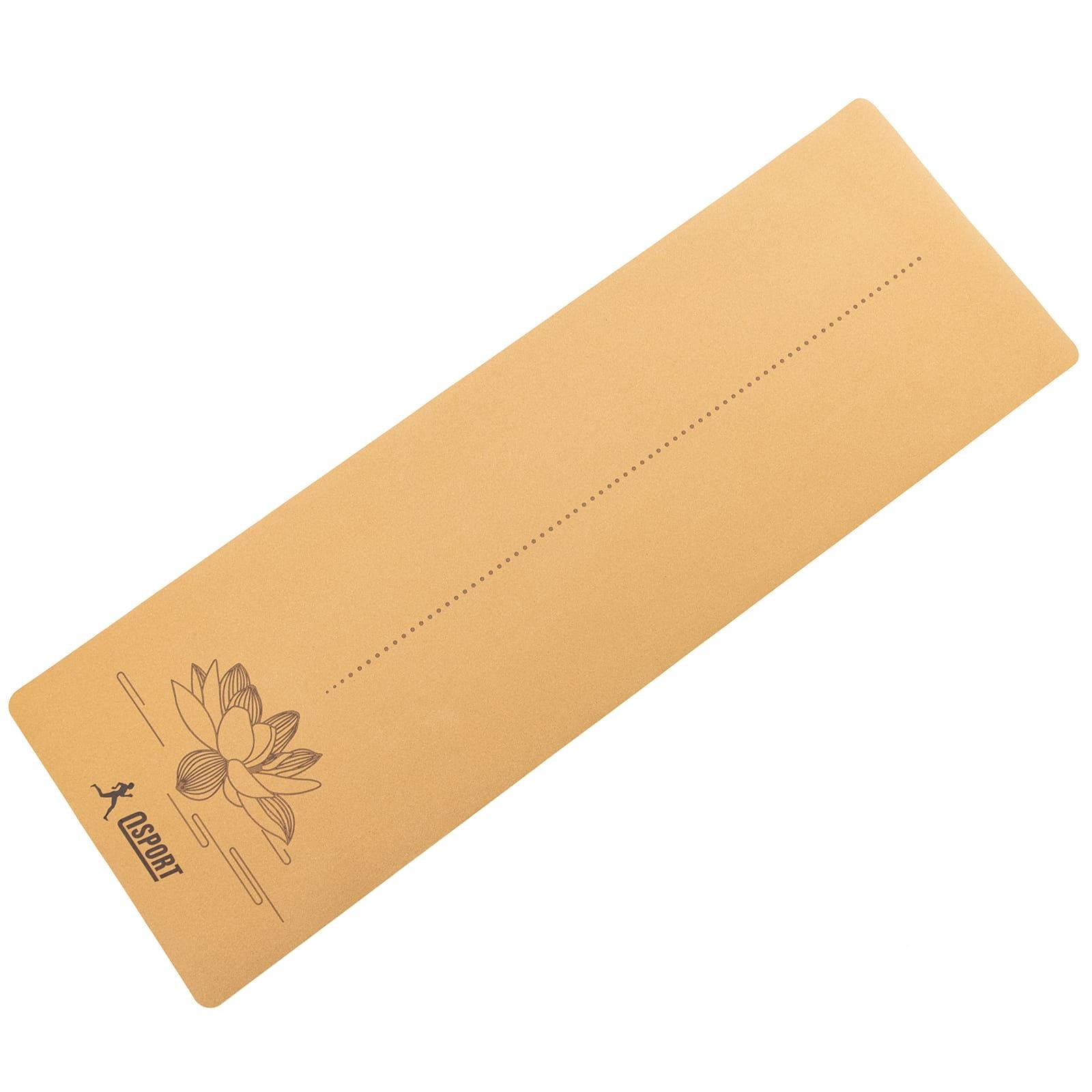 Килимок для йоги та фітнесу OSPORT пробковий двошаровий 183х61х0,4 см (OF-0285) - фото 3