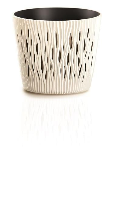 Горшок цветочный Prosperplast SANDY ROUND 2в1 5 л Бежевый (CNT00012401)