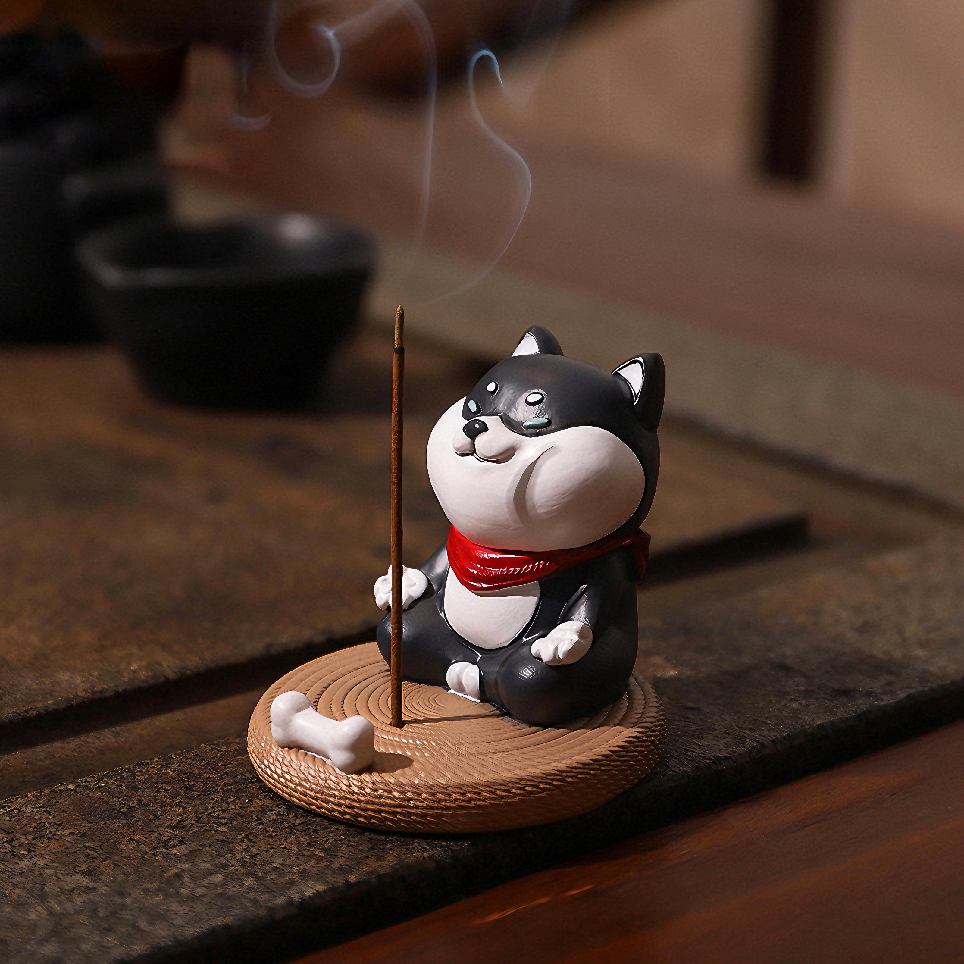 Підставка для телефону та ароматичних паличок Медитуючий Хаскі 6,5х6,5 см (15941-1)