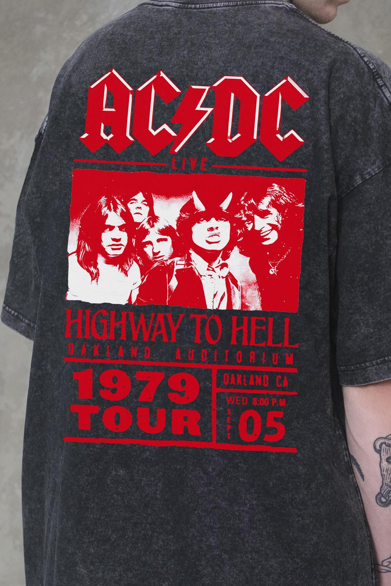 Футболка оверсайз Without Washed ACDC L/XL Black (L/XL8056312 8056313) - фото 2