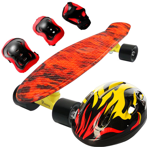 Пенниборд Penny Style 22" Combo Набор (защита + шлем) Fire (2T2034) Пенниборд Penny Style 22" Combo Набор (защита + шлем) Fire (2T2034)