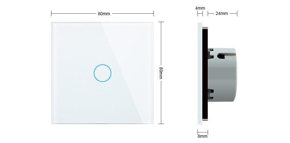 Сенсорний радіокерований вимикач Livolo безшумний 1 сенсор скляний Білий (VL-C701RQ-11) - фото 4