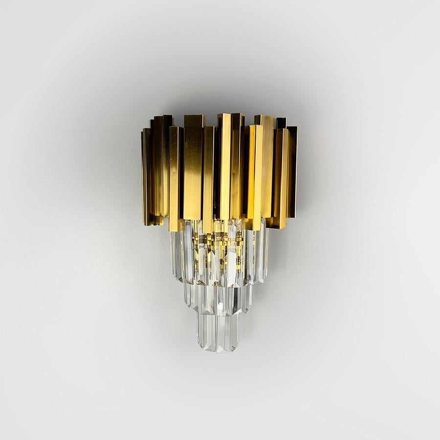 Светильник Line.F WS 152/2 настенный в золотом хрустальном каркасе (2527_5583)