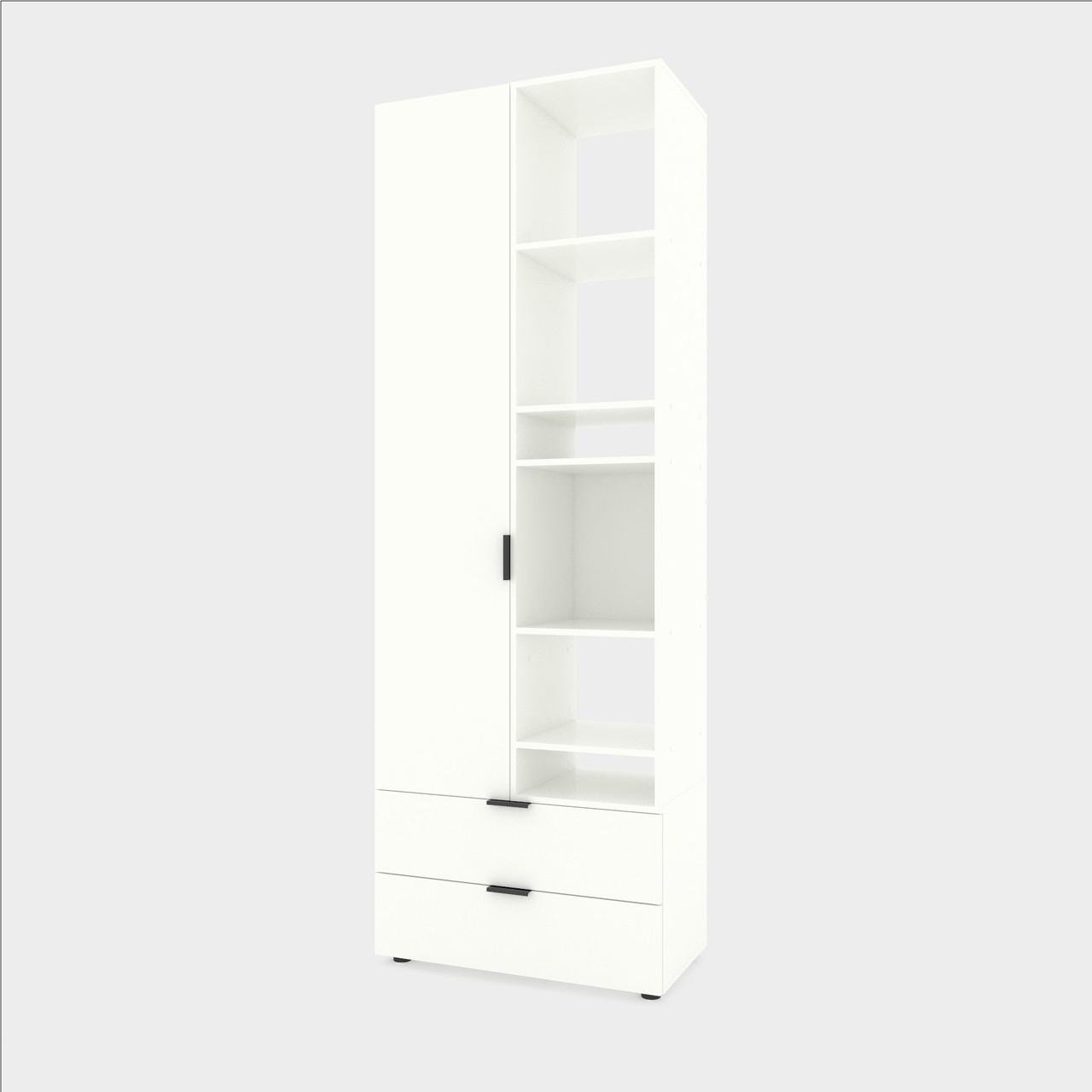 Шкаф Metkas Home A001R ЛДСП 800x420x2300 мм Белый Снег - фото 2