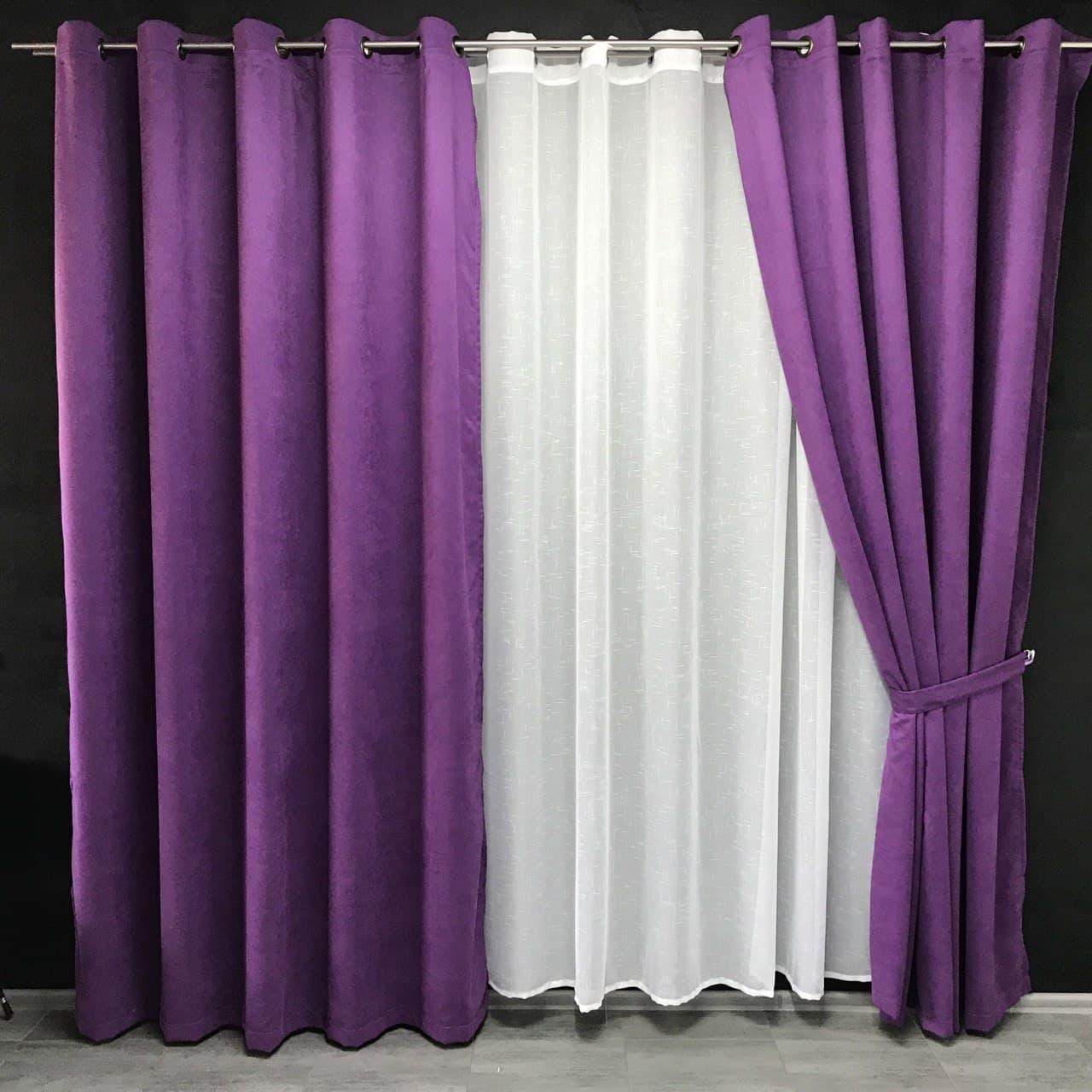 Штора на люверсах Albo 200X270 см 1 шт. Фиолетовый (SH-Petek-98)