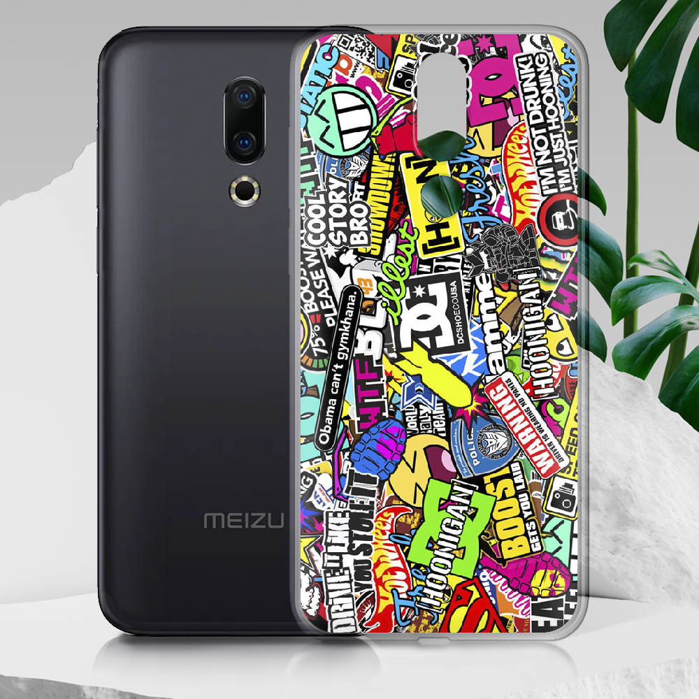 Чохол BoxFace Meizu 16 / 16X Multicolored Inscriptions  Прозорий силікон (35176-up880-35176) - фото 2