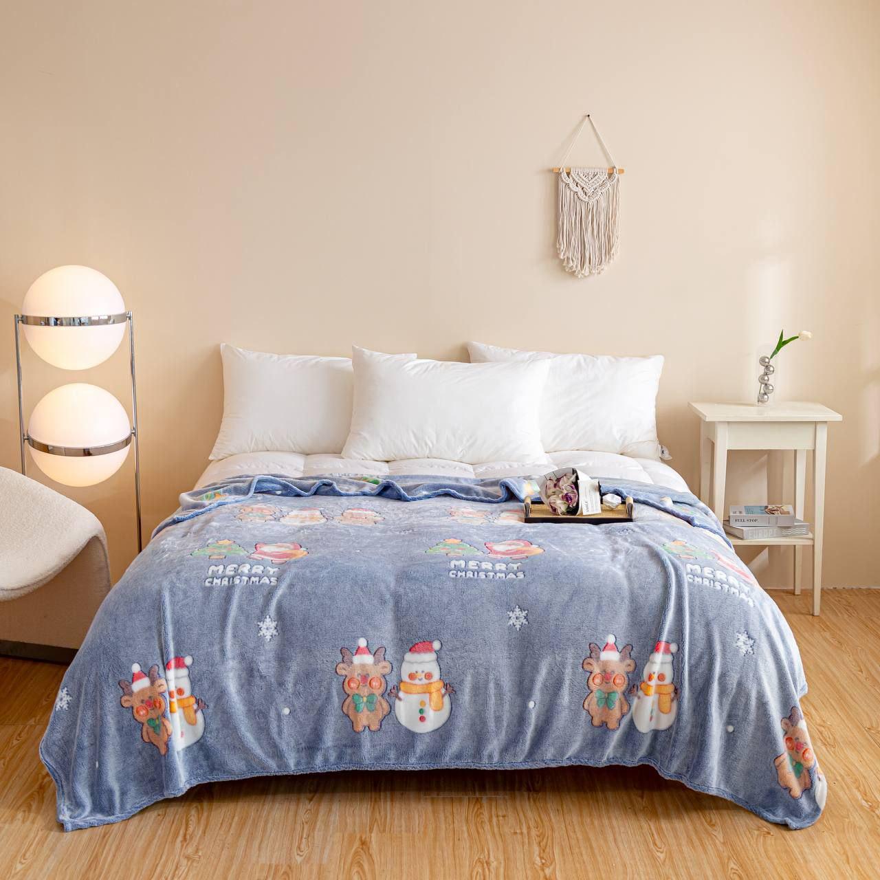 Плед новогодний флисовый Malloory Home Christmas полуторный 150x200 см (1486)