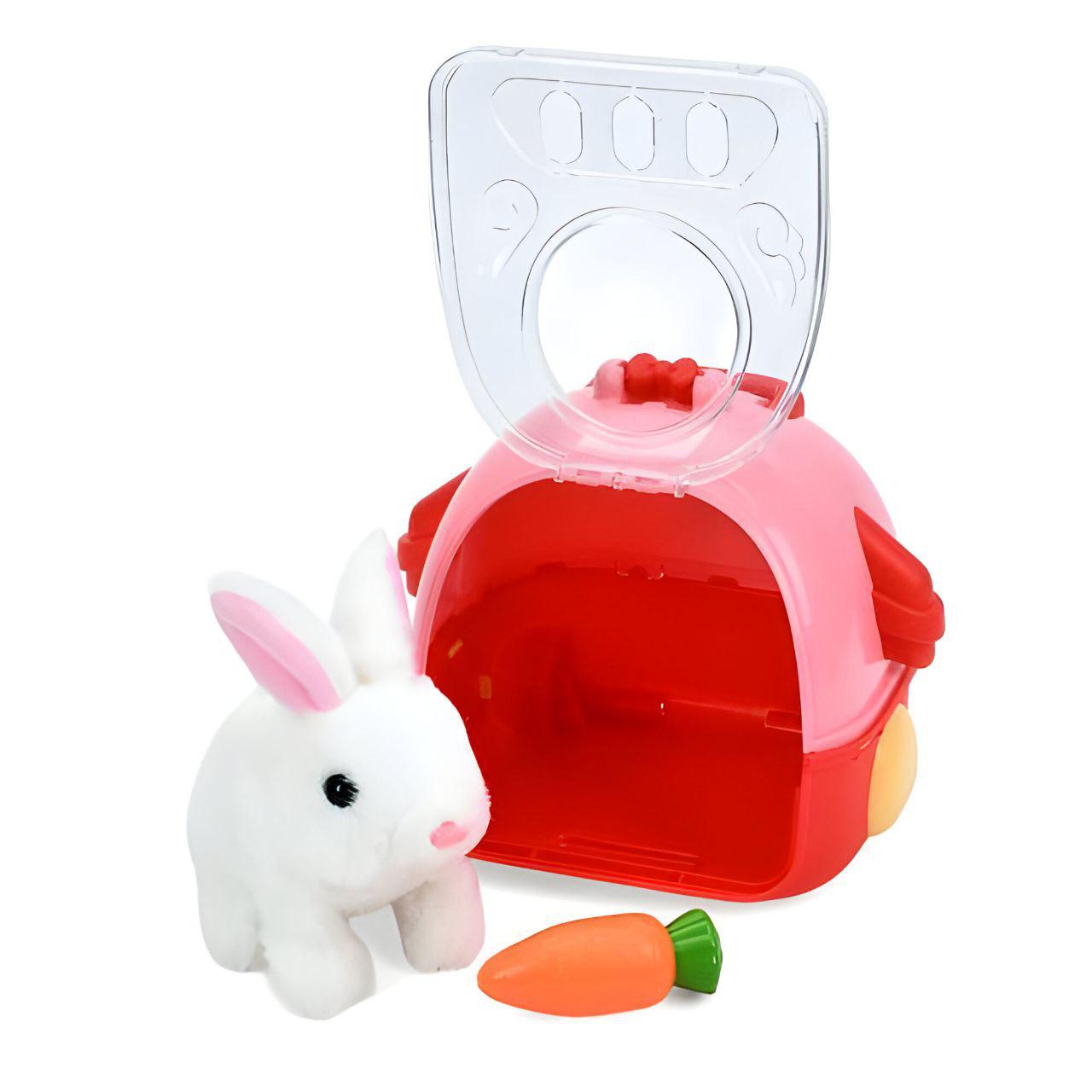 Інтерактивний плюшевий зайчик 777-114A-02 16 см звук/ходить/рухомі деталі/на батарейках