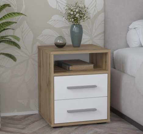 Тумба приліжкова Arco 400х374х480 мм Дуб Аппалачі/Білий - фото 1