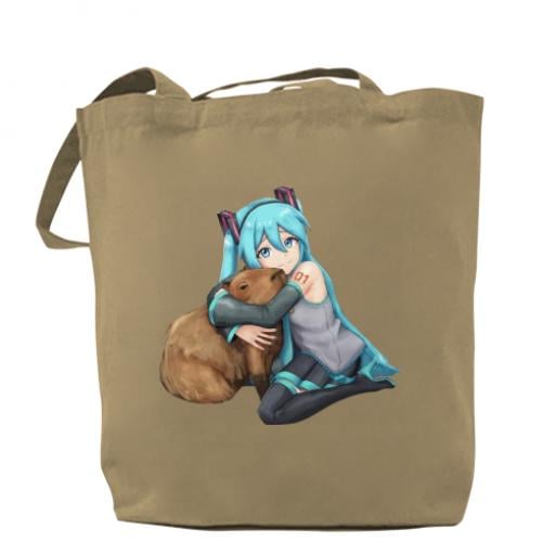 Шоппер Хацуне Мику с капибарой Капучино (14330893-51-186728) - фото 1 Шоппер Хацуне Мику с капибарой Капучино (14330893-51-186728) - фото 1