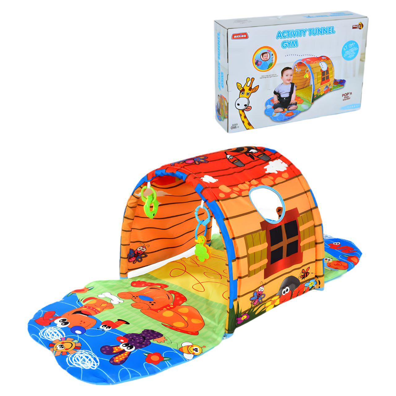 Килимок розвиваючий для немовлят 023-62-62D ігровий тунель з підвісками 138x65x53 см (24612182)