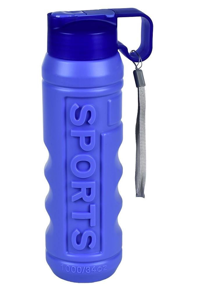 Пляшка-поїлка пластикова Stenson Sports з ремінцем 1 л Blue (31036)