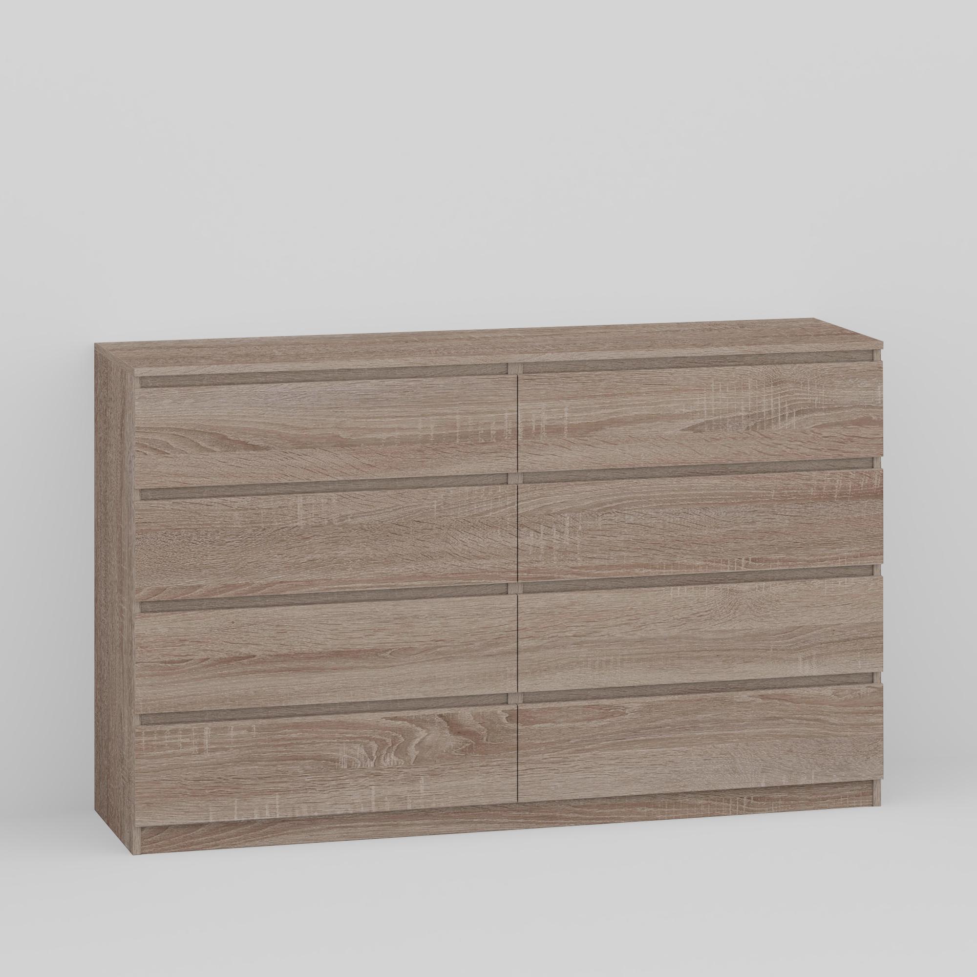 Комод на 8 ящиков без ручек Line KF8 1400x450x1035 мм Дуб Сонома Трюфель - фото 2 Комод на 8 ящиков без ручек Line KF8 1400x450x1035 мм Дуб Сонома Трюфель - фото 2
