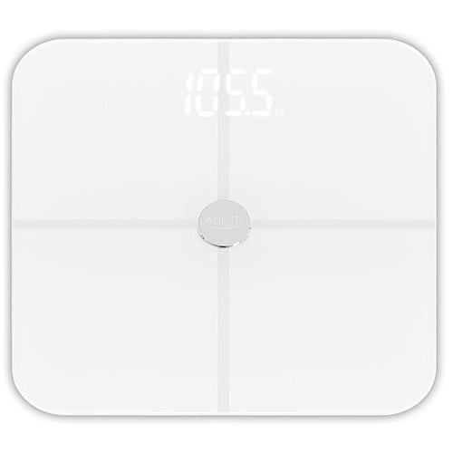 Весы Adler AD 8187 Bluetooth с приложением FitGo до 180 кг White (24998243)