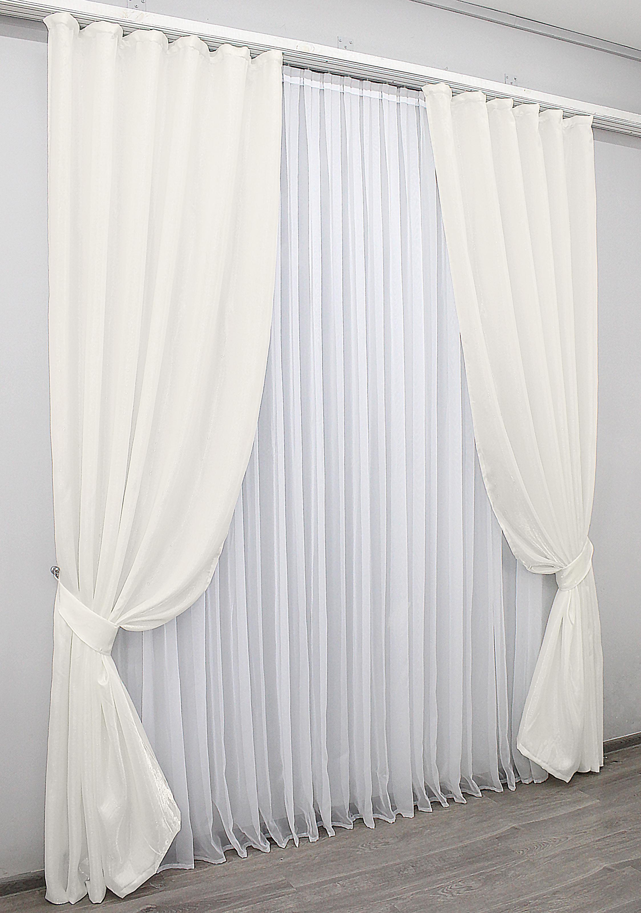 Комплект штор VR-Textil Атлас № 788ш монорей 150х270 см 2 шт. Молочный (30-573) - фото 3 Комплект штор VR-Textil Атлас № 788ш монорей 150х270 см 2 шт. Молочный (30-573) - фото 3