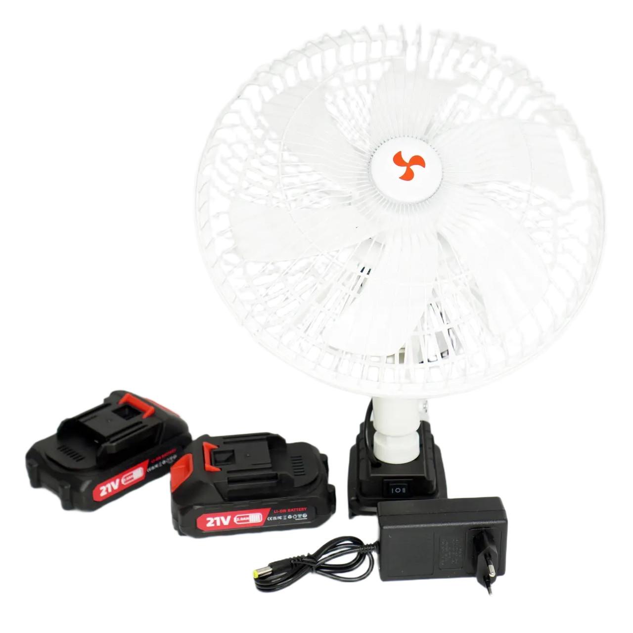 Вентилятор аккумуляторный RIAS VAP-12 12" 21V 2xАКБ White (3_06450)