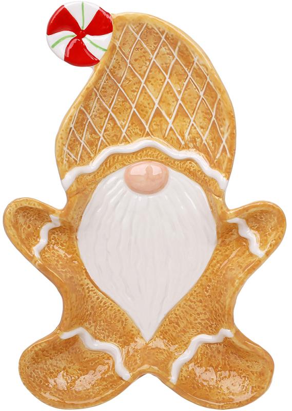 Набор керамических тарелок Пряничный Гном 4 шт. 27х18 см