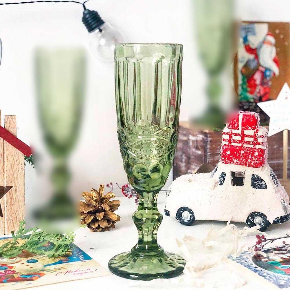 Бокал Вінтаж для шампанського із кольорового скла 150 мл Зелений (21-OCT-DKC79318D) - фото 8 Бокал Вінтаж для шампанського із кольорового скла 150 мл Зелений (21-OCT-DKC79318D) - фото 8