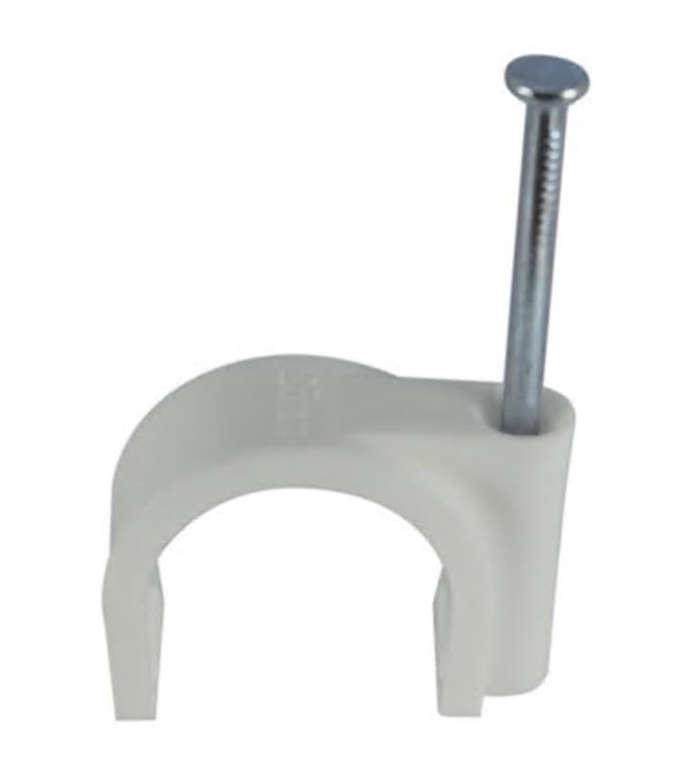 Скоба с гвоздем круглая АСКО-УКРЕМ 6 мм 100 шт./уп. Белый (29176694)