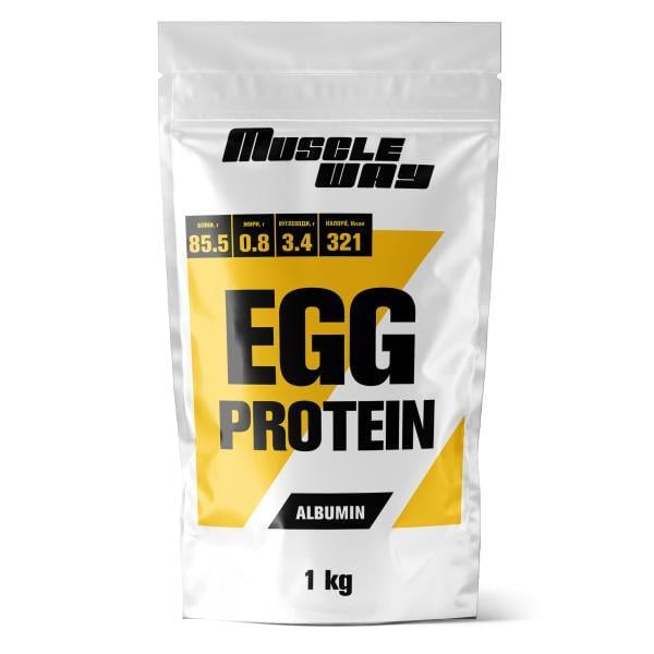 Протеїн яєчний MuscleWay EGG PROTEIN ALBUMIN концентрат 85,5% на 29 порцій 1 кг Полуничний (124-125-alb-mw-rs1-4)