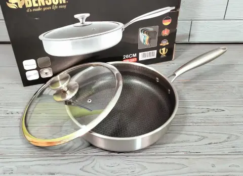 Cковорода глубокая Benson из нержавеющей стали 26 см (BN-587)